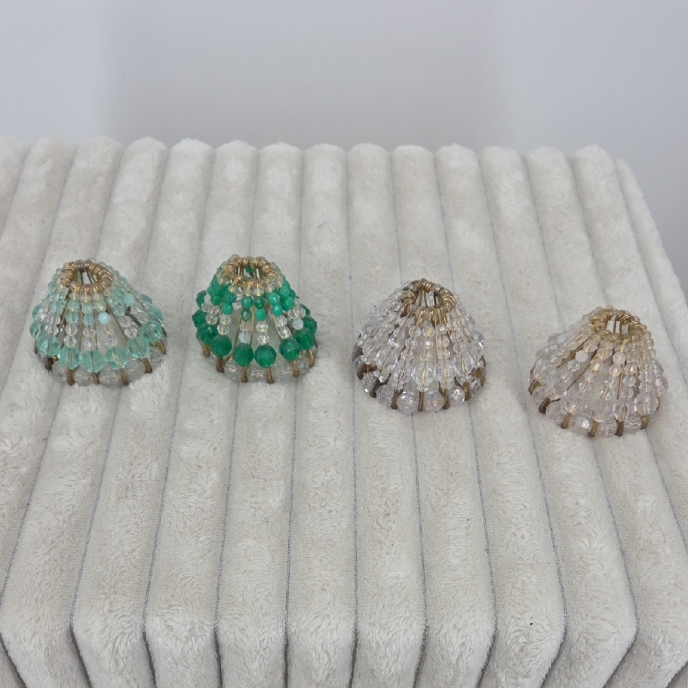 Handmade Beaded Cone Tea Light Lamp Shades